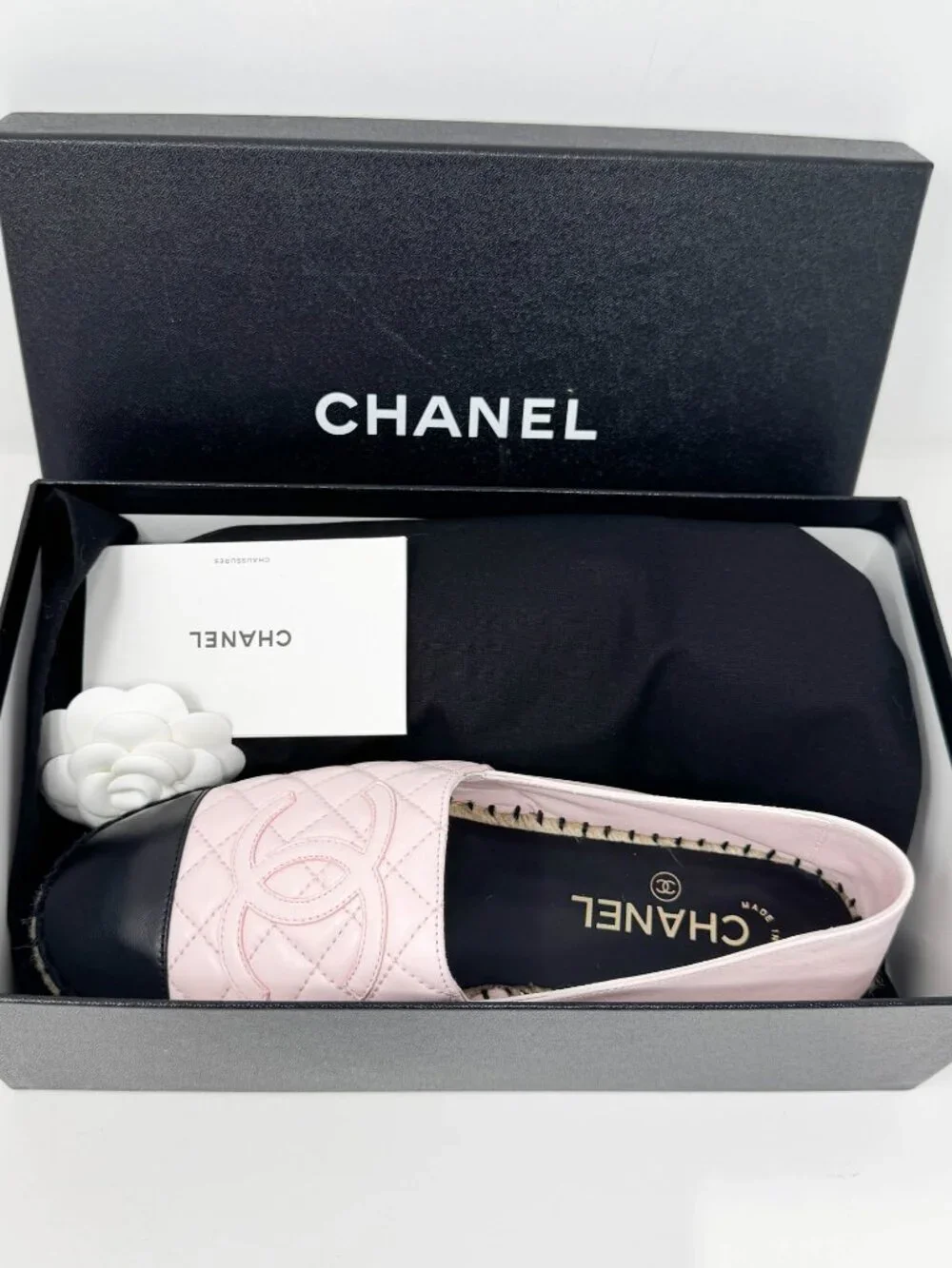 Chanel Pink Leather Espadrilles